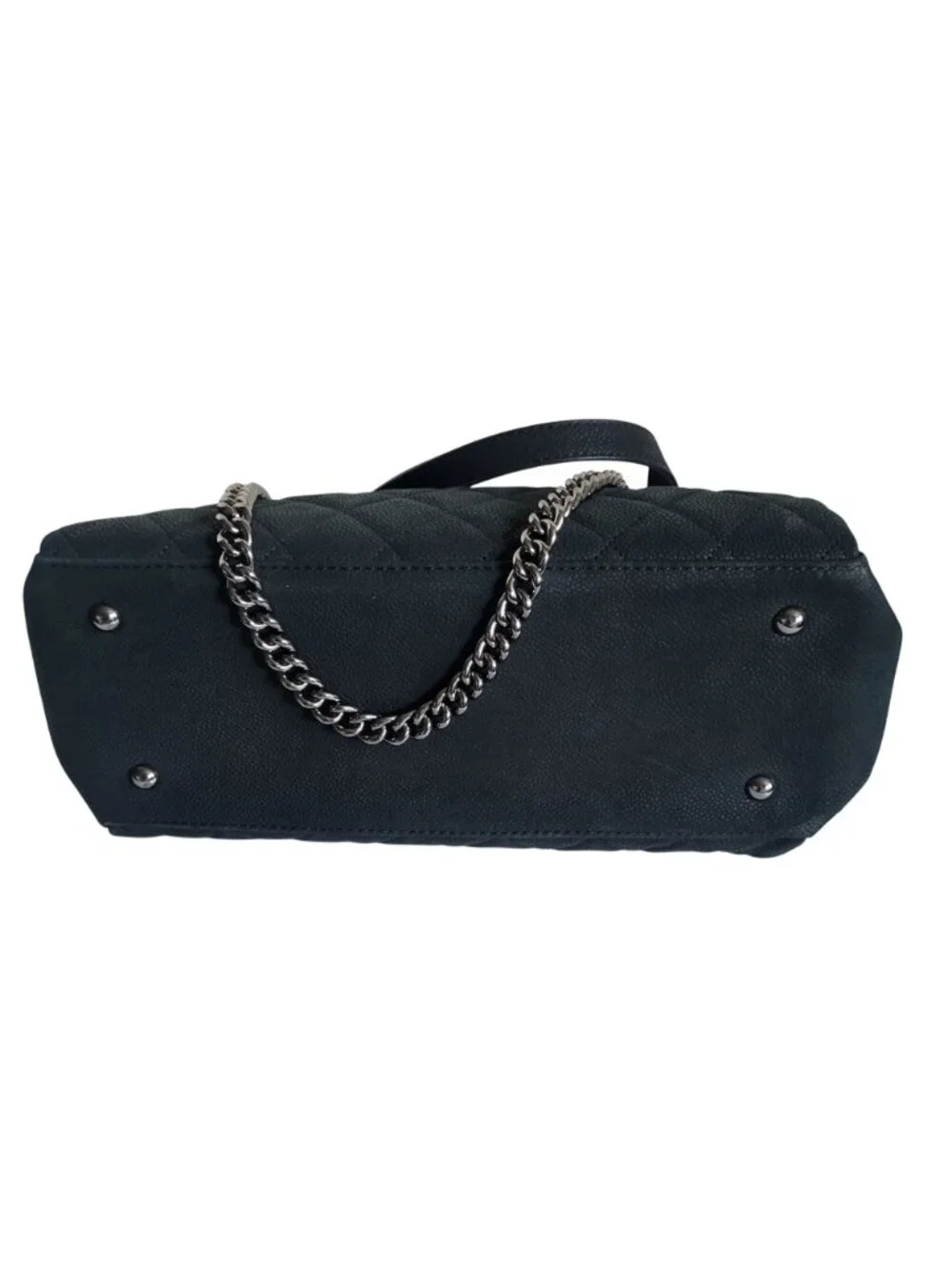 Chanel Lady Pearly Flap Shopping Tote 2013 Black Caviar Leather Silver Hardware